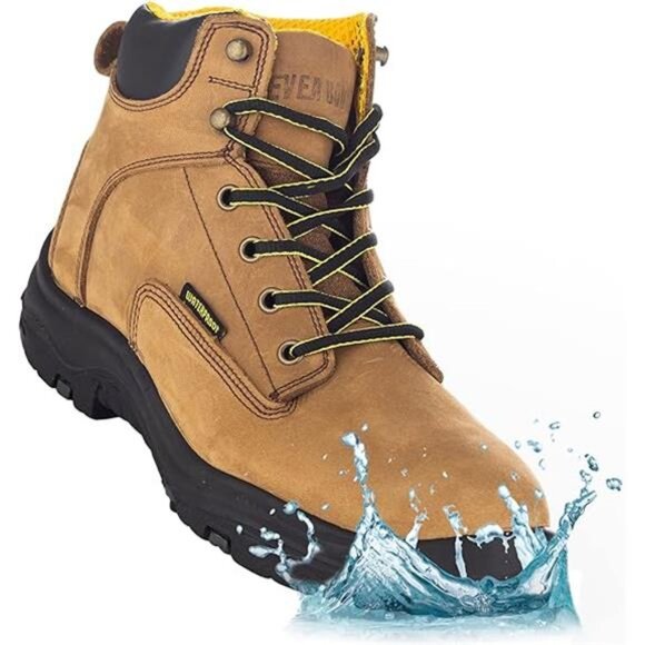 Men\'s Waterproof Hiking Work Boots,Lightweight Ultility Leather Shoes,WaterProof